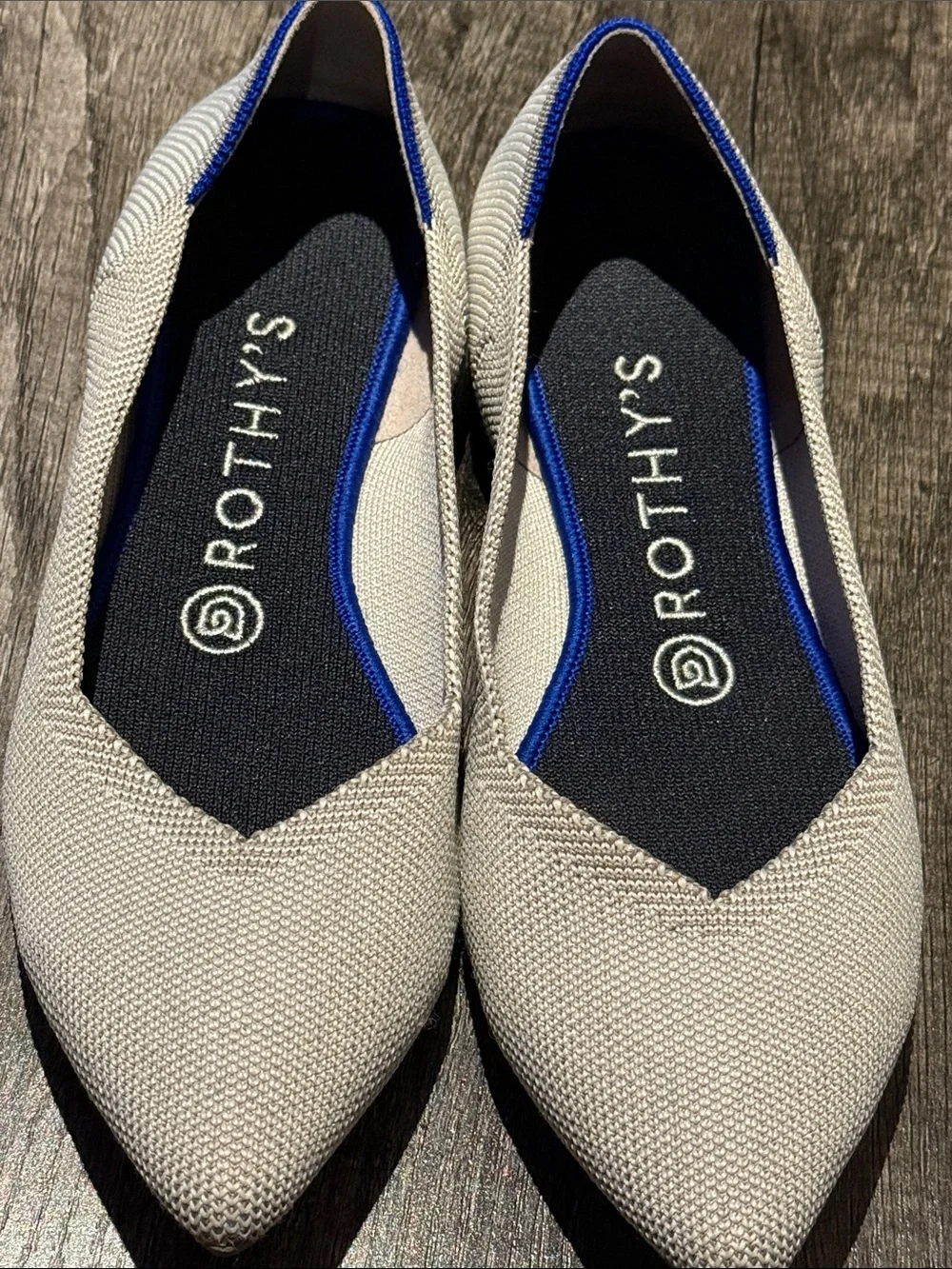 Rothy's Women's Pointed Knit Flats in Light Gray *RETIRED*